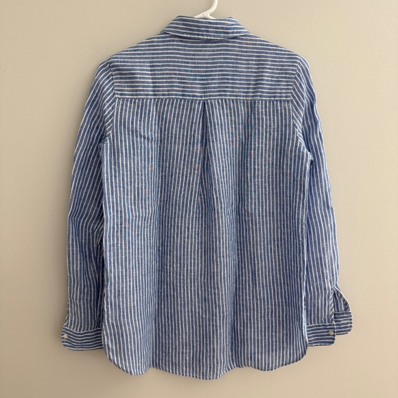 J MCLAUGHLIN BRITT BUTTON UP SHIRT LINEN STRIPED NAUTICAL COASTAL GRANDMA XS - Picture 6 of 10